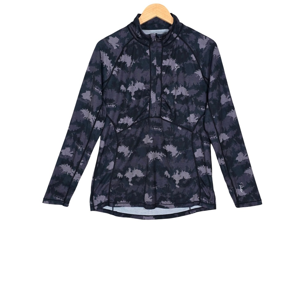 Paradox Women's Drirelease Merino Wool Camo 1/4 Zip Pullover Grey XL